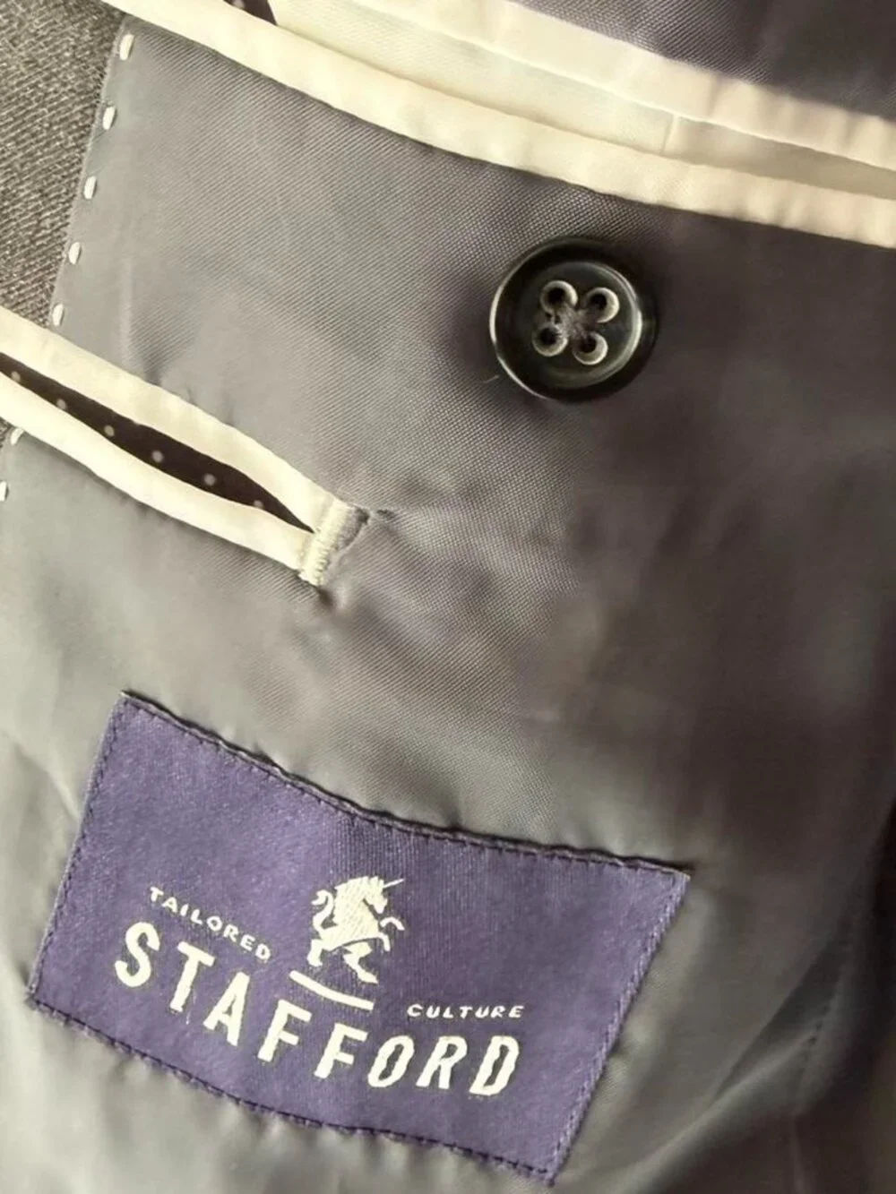 Grey 2-piece suit - blazer and trousers. blazer is 38 reg, pants are 32x32
